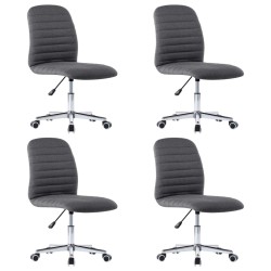 vidaXL Sillas de comedor 4 unidades de tela gris oscuro