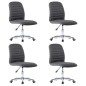vidaXL Sillas de comedor 4 unidades de tela gris oscuro vidaXL Sillas de comedor 4 unidades de tela gris oscuro