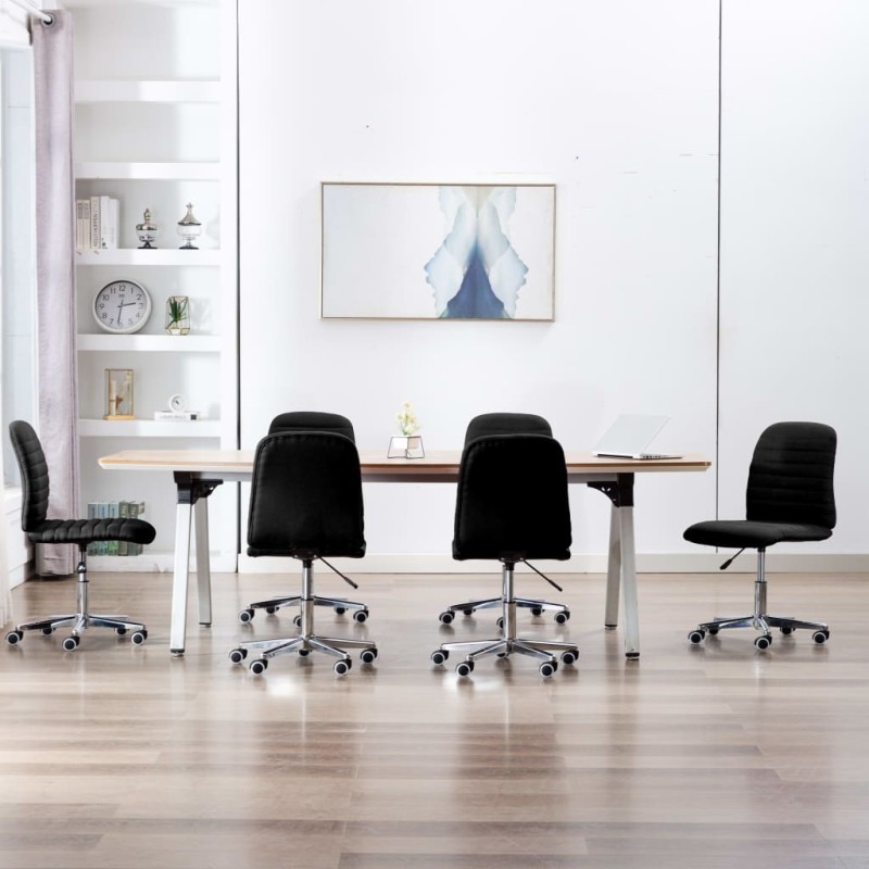 vidaXL Sillas de comedor 6 unidades tela negro vidaXL Sillas de comedor 6 unidades tela negro