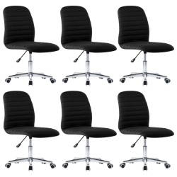 vidaXL Sillas de comedor 6 unidades tela negro