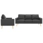 vidaXL Conjunto de sofás de 2 piezas tela gris oscuro vidaXL Conjunto de sofás de 2 piezas tela gris oscuro