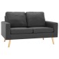 vidaXL Conjunto de sofás de 2 piezas tela gris oscuro vidaXL Conjunto de sofás de 2 piezas tela gris oscuro
