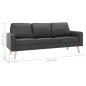 vidaXL Conjunto de sofás de 2 piezas tela gris oscuro vidaXL Conjunto de sofás de 2 piezas tela gris oscuro