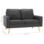 vidaXL Conjunto de sofás de 2 piezas tela gris oscuro vidaXL Conjunto de sofás de 2 piezas tela gris oscuro