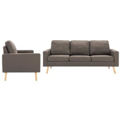 vidaXL Juego de sofás 2 piezas de tela gris taupe