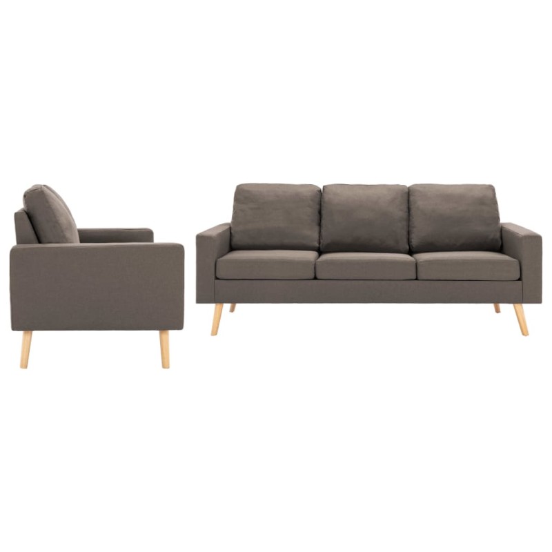 vidaXL Juego de sofás 2 piezas de tela gris taupe