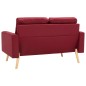 vidaXL Juego de sofás de 2 piezas de tela rojo vino vidaXL Juego de sofás de 2 piezas de tela rojo vino