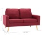 vidaXL Juego de sofás de 2 piezas de tela rojo vino vidaXL Juego de sofás de 2 piezas de tela rojo vino