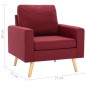 vidaXL Juego de sofás de 2 piezas de tela rojo vino vidaXL Juego de sofás de 2 piezas de tela rojo vino