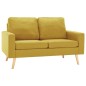 vidaXL Juego de sofás 2 piezas de tela amarillo vidaXL Juego de sofás 2 piezas de tela amarillo