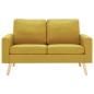vidaXL Juego de sofás 2 piezas de tela amarillo vidaXL Juego de sofás 2 piezas de tela amarillo