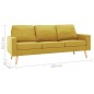 vidaXL Juego de sofás 2 piezas de tela amarillo vidaXL Juego de sofás 2 piezas de tela amarillo