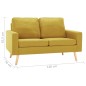 vidaXL Juego de sofás 2 piezas de tela amarillo vidaXL Juego de sofás 2 piezas de tela amarillo