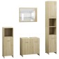 vidaXL Juego muebles de baño 4 piezas madera ingeniería roble Sonoma vidaXL Juego muebles de baño 4 piezas madera ingeniería roble Sonoma