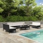 vidaXL Set muebles de jardín 10 piezas y cojines ratán sintético negro vidaXL Set muebles de jardín 10 piezas y cojines ratán sintético negro