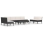 vidaXL Set muebles de jardín 10 piezas y cojines ratán sintético negro vidaXL Set muebles de jardín 10 piezas y cojines ratán sintético negro