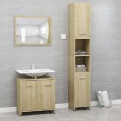 vidaXL Juego muebles de baño 3 piezas madera ingeniería roble Sonoma