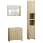 vidaXL Juego muebles de baño 3 piezas madera ingeniería roble Sonoma vidaXL Juego muebles de baño 3 piezas madera ingeniería roble Sonoma