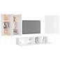 vidaXL Juego de mueble para TV de 6 piezas aglomerado blanco vidaXL Juego de mueble para TV de 6 piezas aglomerado blanco