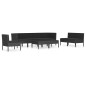 vidaXL Set de muebles de jardín 9 pzas y cojines ratán sintético negro vidaXL Set de muebles de jardín 9 pzas y cojines ratán sintético negro