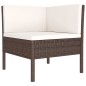 vidaXL Set muebles de jardín 4 piezas y cojines ratán sintético marrón