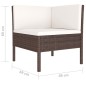 vidaXL Set muebles de jardín 4 piezas y cojines ratán sintético marrón