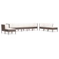 vidaXL Set muebles de jardín 10 piezas cojines ratán sintético marrón vidaXL Set muebles de jardín 10 piezas cojines ratán sintético marrón