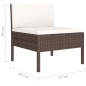 vidaXL Set muebles de jardín 10 piezas cojines ratán sintético marrón vidaXL Set muebles de jardín 10 piezas cojines ratán sintético marrón