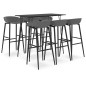 vidaXL Mesa alta y taburetes de bar 7 piezas negro y gris vidaXL Mesa alta y taburetes de bar 7 piezas negro y gris