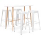 vidaXL Mesa alta y taburetes de bar 5 piezas blanco vidaXL Mesa alta y taburetes de bar 5 piezas blanco