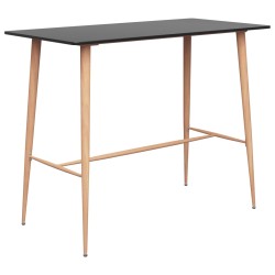 vidaXL Mesa alta y taburetes de bar 5 piezas negro y blanco