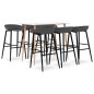 vidaXL Mesa alta y taburetes de bar 7 piezas blanco y gris vidaXL Mesa alta y taburetes de bar 7 piezas blanco y gris