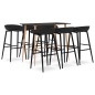 vidaXL Mesa alta y taburetes de bar 7 piezas negro vidaXL Mesa alta y taburetes de bar 7 piezas negro