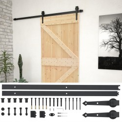 vidaXL Puerta corredera con herrajes madera maciza de pino 80x210 cm