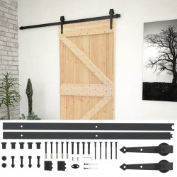 vidaXL Puerta corredera con herrajes madera maciza de pino 90x210 cm