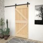 vidaXL Puerta corredera con herrajes madera maciza de pino 90x210 cm vidaXL Puerta corredera con herrajes madera maciza de pino 90x210 cm
