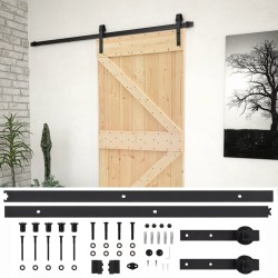 vidaXL Puerta corredera con herrajes madera maciza de pino 90x210 cm