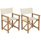 vidaXL Sillas de director plegable 2 uds madera maciza de teca