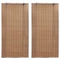 vidaXL Estor enrollable de bambú 2 unidades marrón 150x220 cm vidaXL Estor enrollable de bambú 2 unidades marrón 150x220 cm