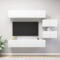 vidaXL Set de muebles de salón TV 6 piezas madera de ingeniería blanco vidaXL Set de muebles de salón TV 6 piezas madera de ingeniería blanco
