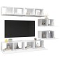 vidaXL Set de muebles de salón TV 6 piezas madera de ingeniería blanco vidaXL Set de muebles de salón TV 6 piezas madera de ingeniería blanco