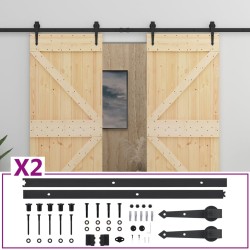 vidaXL Puerta corredera con herrajes madera maciza de pino 90x210 cm