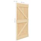 vidaXL Puerta corredera con herrajes madera maciza de pino 90x210 cm