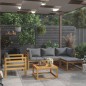 vidaXL Muebles de jardín 6 pzas cojines madera maciza de acacia vidaXL Muebles de jardín 6 pzas cojines madera maciza de acacia