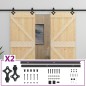 vidaXL Puerta corredera con herrajes madera maciza de pino 80x210 cm vidaXL Puerta corredera con herrajes madera maciza de pino 80x210 cm