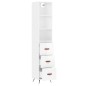 vidaXL Aparador alto madera contrachapada blanco brillo 34,5x34x180 cm