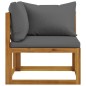 vidaXL Muebles de jardín 6 pzas cojines madera maciza de acacia 