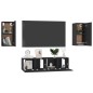 vidaXL Set de muebles de salón TV 4 pzas madera de ingeniería negro