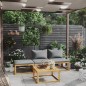 vidaXL Muebles de jardín 4 pzas cojines crema madera maciza de acacia vidaXL Muebles de jardín 4 pzas cojines crema madera maciza de acacia