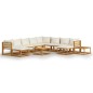vidaXL Muebles de jardín 12 pzas cojines crema madera maciza acacia 